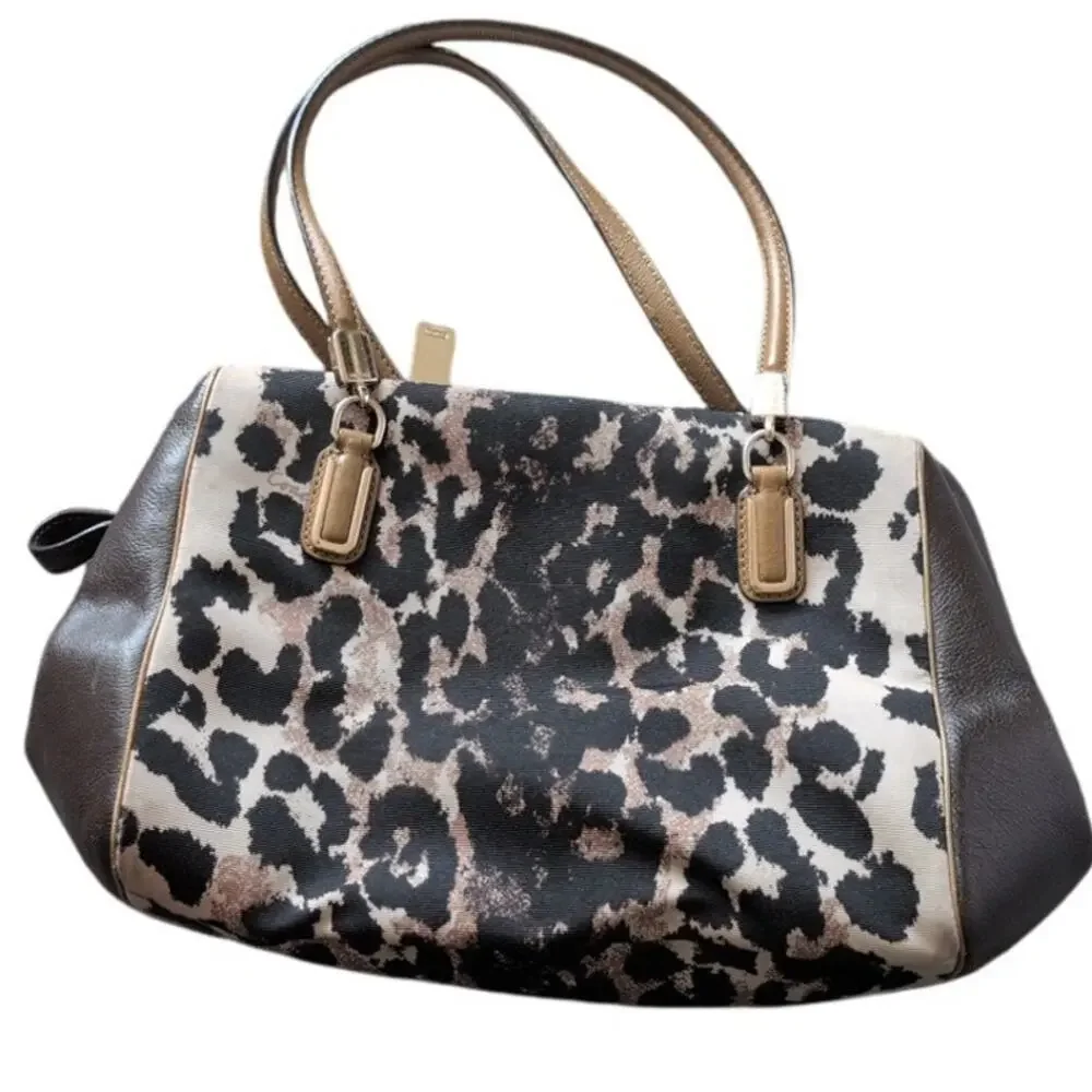 Coach Madison Animal Print Top Zip Shoulder Bag - Picture 2 of 5